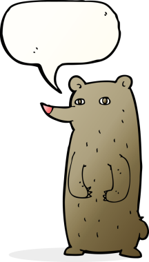 Bir insan tarafından çizilmiş komik bir çizgi film ayısı.