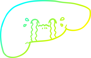 Bir insan tarafından çizilmiş karaciğerin soğuk gradyan çizgisi