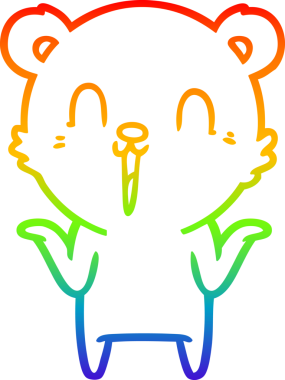 Mutlu bir kutup ayısının çizdiği gökkuşağı gradyan çizgisi.