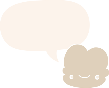 bir insan tarafından çizilmiş retro tarzı konuşma baloncuklu çizgi film bulutu