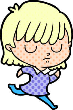 Bir insan tarafından çizilmiş karikatür kadın.