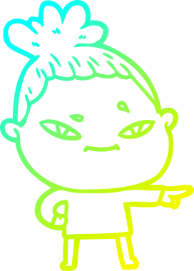 Bir insan tarafından çizilmiş bir karikatür kadın çizimi.