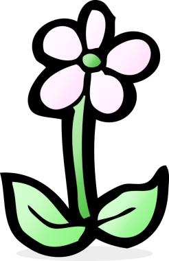 Bir insan tarafından çizilmiş karikatür çiçeği