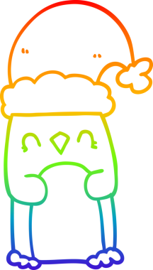 gökkuşağı gradyan çizimi bir insan tarafından çizilmiş bir penguen çizgi