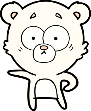 Bir insan tarafından çizilmiş sürpriz kutup ayısı karikatürü