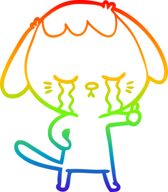 gökkuşağı gradyan çizimi bir insan tarafından çizilmiş bir çizgi köpek