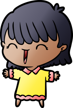 Bir insan tarafından çizilmiş karikatür kadın.