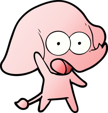 Bir insan tarafından çizilmiş şirin bir fil.