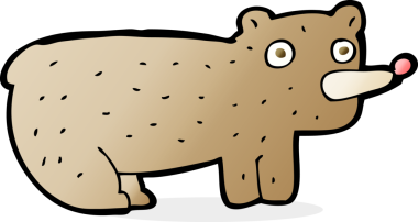 Bir insan tarafından çizilmiş komik çizgi film ayısı.