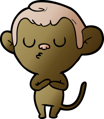 Bir insan tarafından çizilmiş çizgi maymun.