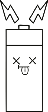 Bir insan tarafından çizilmiş bir pilin çizgi çizimi