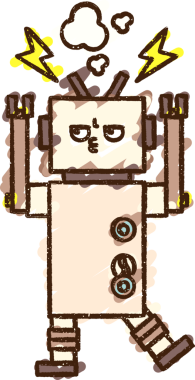 Bir insan tarafından çizilen Kızgın Robot Tebeşiri