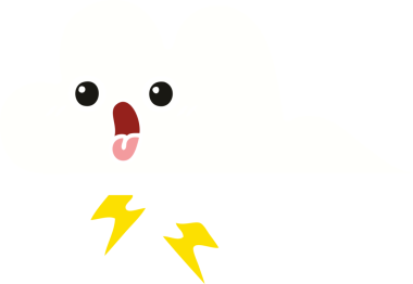 Bir insan tarafından çizilmiş bir fırtına bulutunun düz renkli retro karikatürü