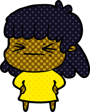 Bir insan tarafından çizilmiş kızgın bir kız.