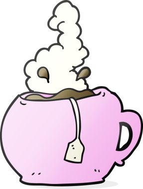 Bir insan tarafından çizilmiş serbest çizim çay fincanı.