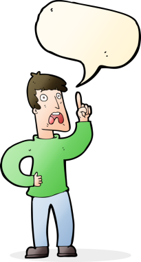 Bir insan tarafından çizilmiş konuşma balonuyla ilgili şikayeti olan çizgi film adamı.