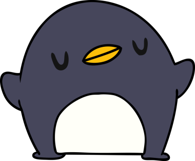 Bir insan tarafından çizilmiş sevimli bir penguen resmi.