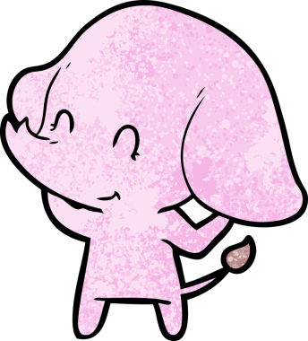 Bir insan tarafından çizilmiş şirin bir fil.