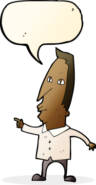 Bir insan tarafından çizilmiş konuşma balonlu bir adam.