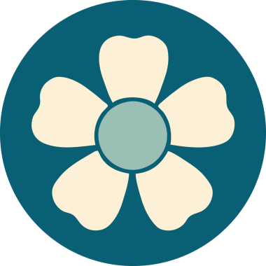 Bir insan tarafından çizilmiş bir çiçeğin ikonik dövme şekli