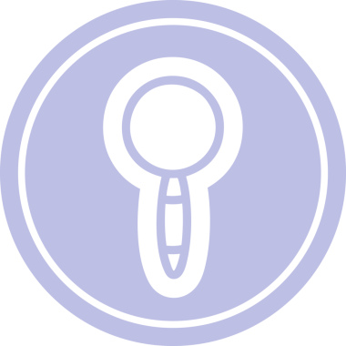 Bir insan tarafından çizilmiş büyüteç dairesel simge