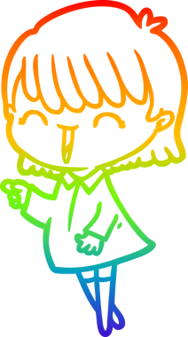 gökkuşağı gradyan çizimi bir insan tarafından çizilmiş bir karikatür kadın