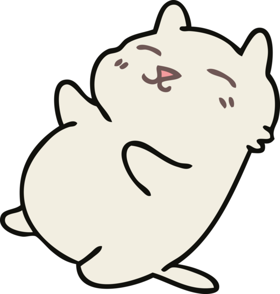 Bir insan tarafından çizilmiş garip çizgi film kedisi.