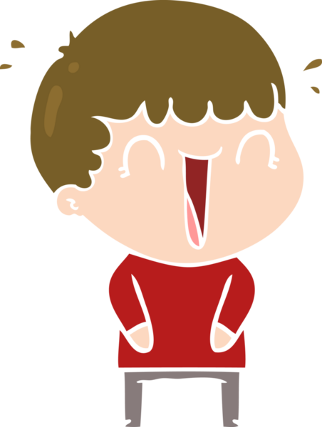 Bir insan tarafından çizilmiş düz renkli karikatür adam.