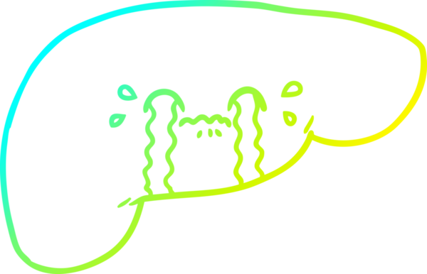 Bir insan tarafından çizilmiş karaciğerin soğuk gradyan çizgisi