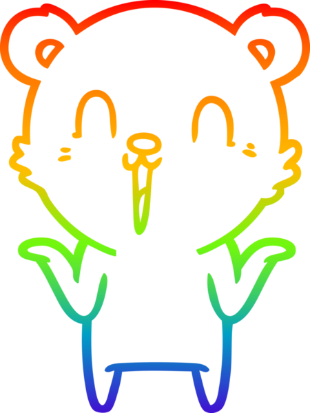 Mutlu bir kutup ayısının çizdiği gökkuşağı gradyan çizgisi.