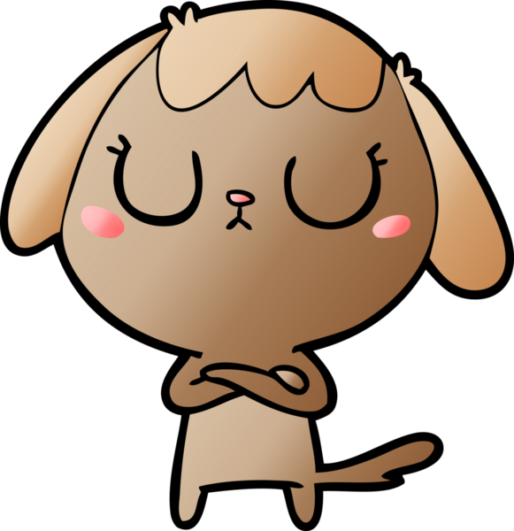 Bir insan tarafından çizilmiş şirin bir çizgi film köpeği.