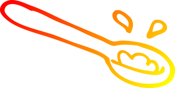 Bir insan tarafından çizilmiş bir yemek kepçesinin sıcak çizgi çizimi