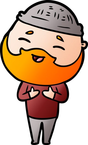 Bir insan tarafından çizilmiş mutlu sakallı bir adam.