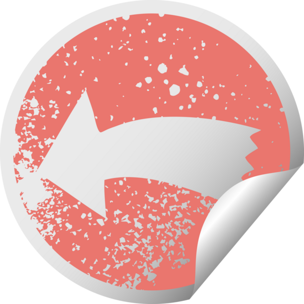 sıkıntılı dairesel soyma etiketi bir insan tarafından çizilmiş tuhaf sembol oku