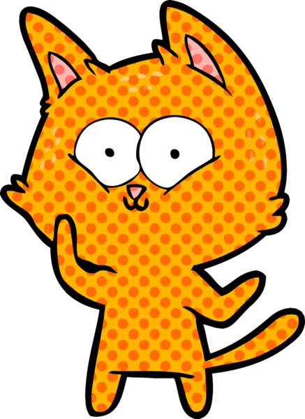 Bir insan tarafından çizilmiş çizgi film kedisi.