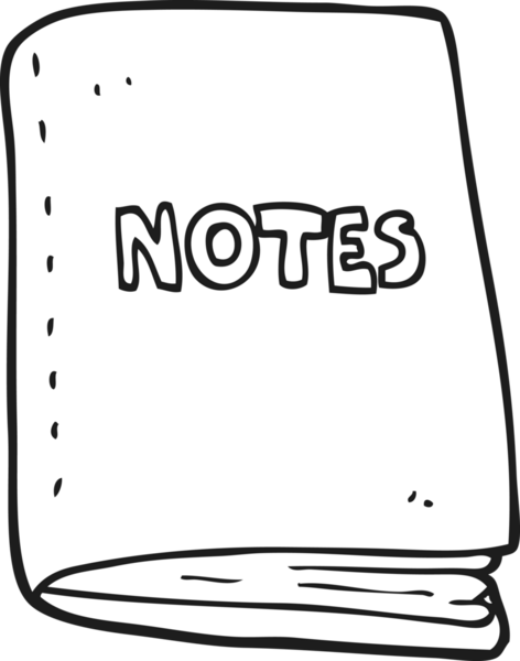 Bir insan tarafından çizilmiş siyah beyaz karikatür defteri.