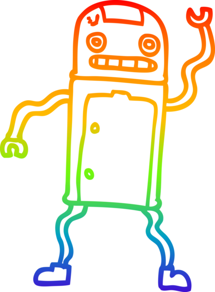 gökkuşağı gradyan çizgisi bir insan tarafından çizilmiş robot çizgi