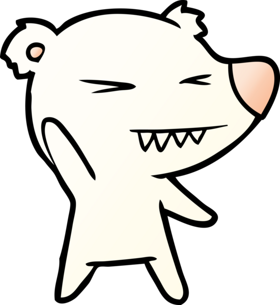 Bir insan tarafından çizilmiş kızgın kutup ayısı çizgi filmi.