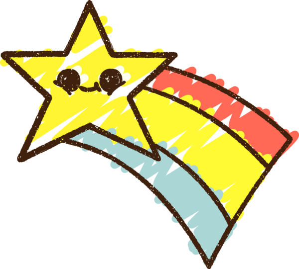 Bir insan tarafından çizilen Kayan Yıldız Tebeşiri