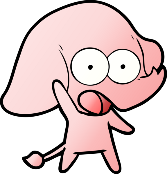 Bir insan tarafından çizilmiş şirin bir fil.