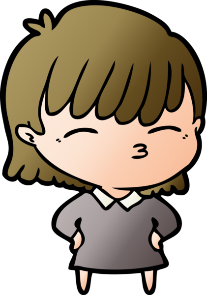 Bir insan tarafından çizilmiş karikatür kadın.