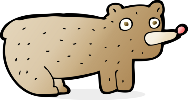 Bir insan tarafından çizilmiş komik çizgi film ayısı.