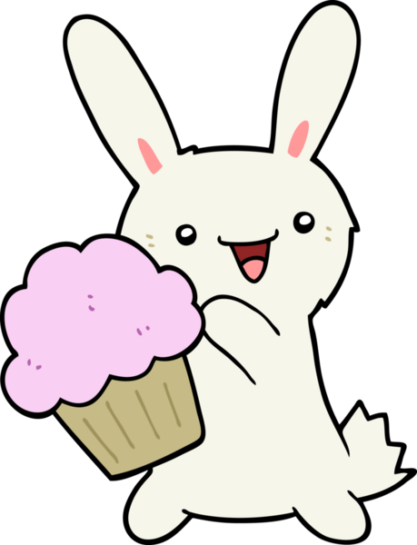 Bir insan tarafından çizilmiş tatlı çizgi film tavşanı.