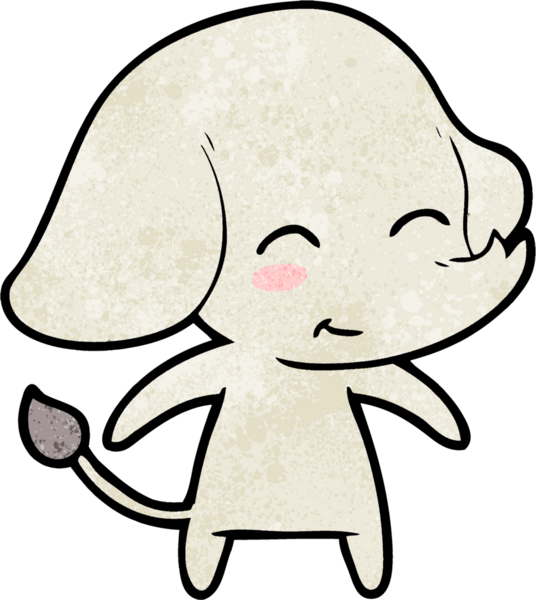 Bir insan tarafından çizilmiş şirin bir fil.