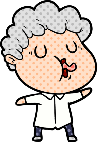 Bir insan tarafından çizilmiş bir karikatür adam.