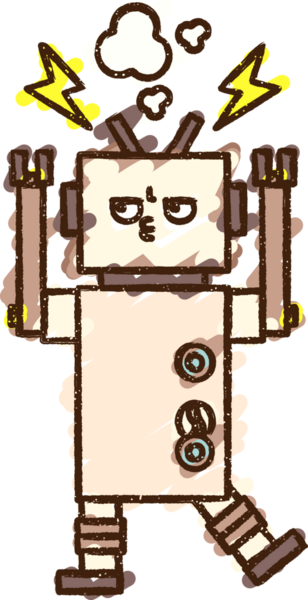 Bir insan tarafından çizilen Kızgın Robot Tebeşiri