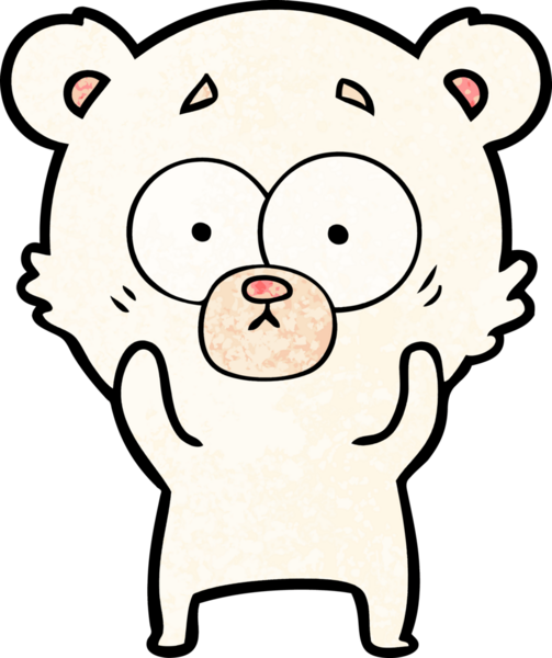 Bir insan tarafından çizilmiş sürpriz kutup ayısı karikatürü