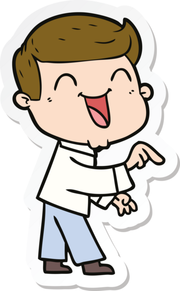 Bir insan tarafından çizilmiş bir karikatür adamın çıkartması.