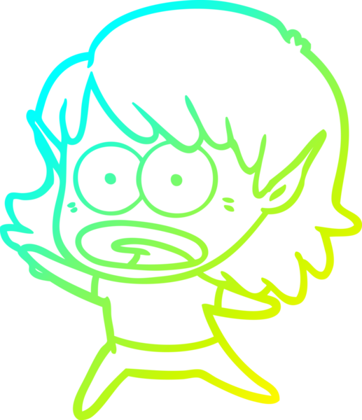 Bir çizgi film karakteri çizimi bir insan tarafından çizilmiş bir elf kızı şok etti.