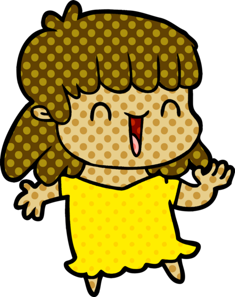 Bir insan tarafından çizilmiş karikatür kadın.